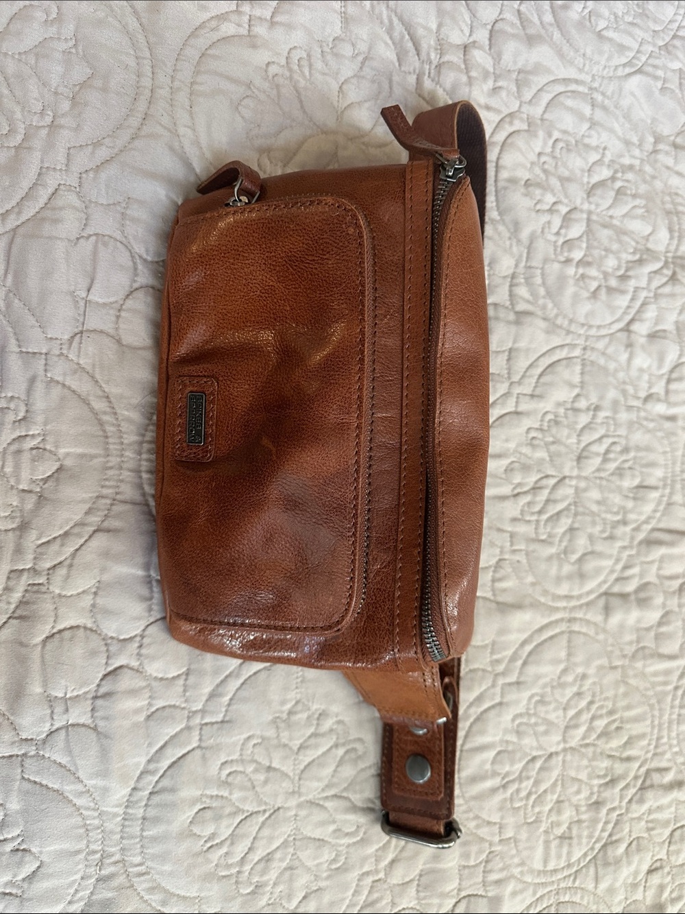 Classic Brown Leather Crossbody Belt Bag